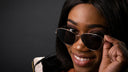 Woman wearing Italian-made Varadero designer sunglasses