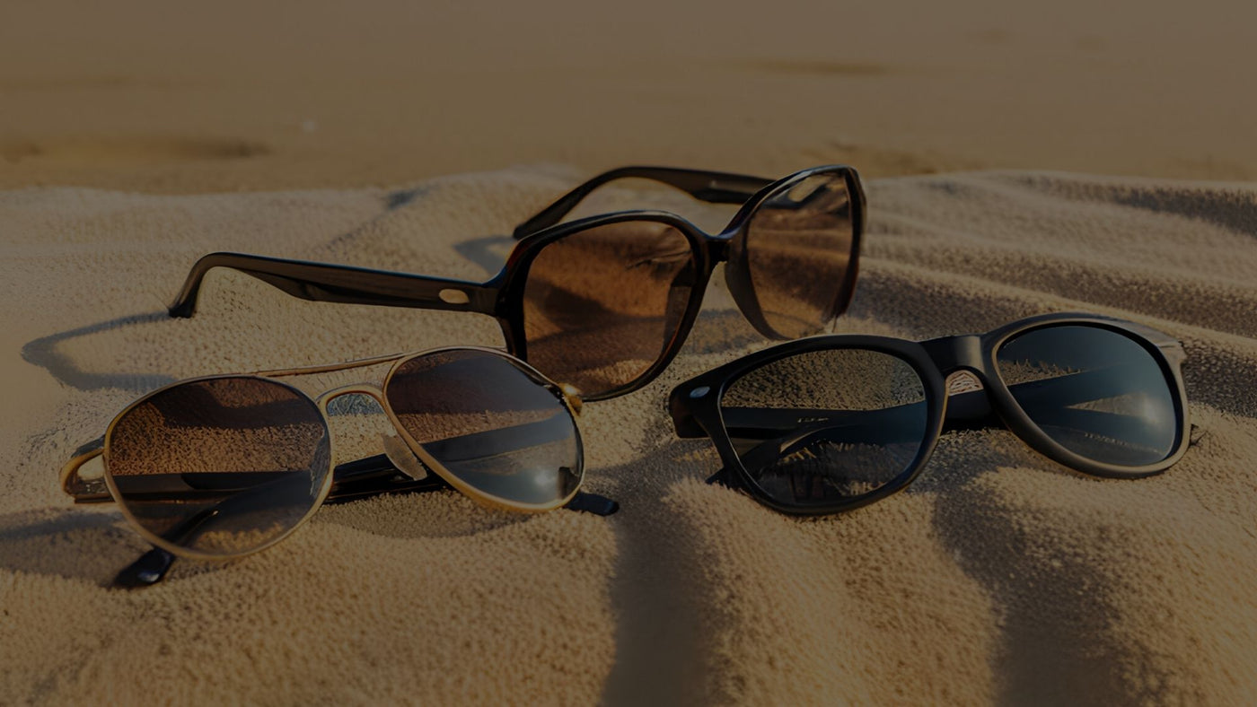 Image of sunglasses in the sand